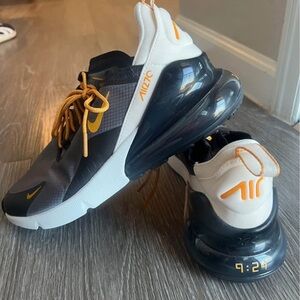Nike Air Max 270 Black and White with Orange Accents